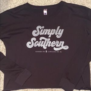 black long sleeve simple southern shirt